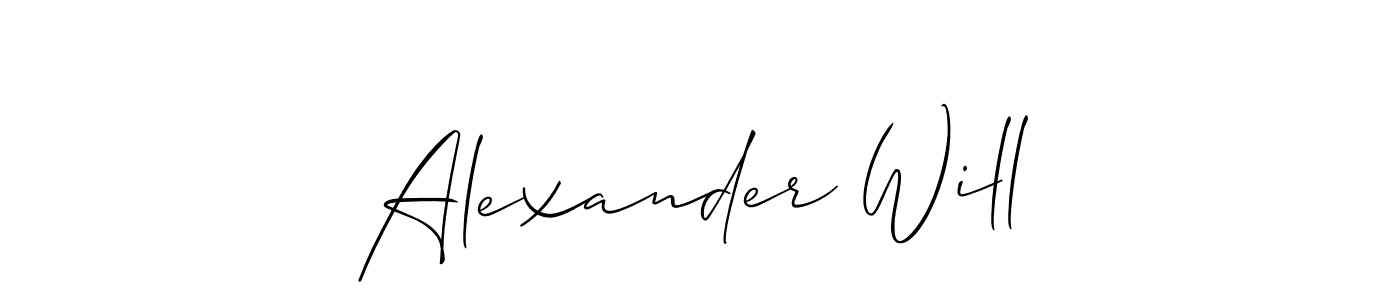 Also we have Alexander Will name is the best signature style. Create professional handwritten signature collection using Allison_Script autograph style. Alexander Will signature style 2 images and pictures png