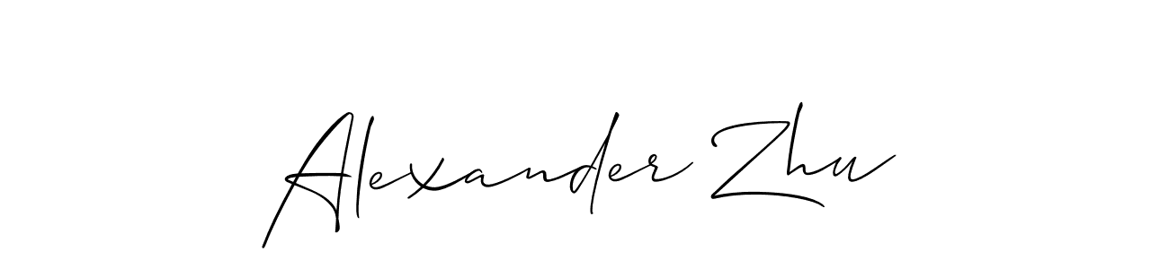 Make a beautiful signature design for name Alexander Zhu. With this signature (Allison_Script) style, you can create a handwritten signature for free. Alexander Zhu signature style 2 images and pictures png