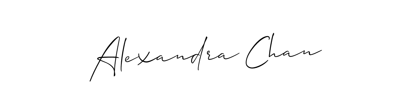 It looks lik you need a new signature style for name Alexandra Chan. Design unique handwritten (Allison_Script) signature with our free signature maker in just a few clicks. Alexandra Chan signature style 2 images and pictures png