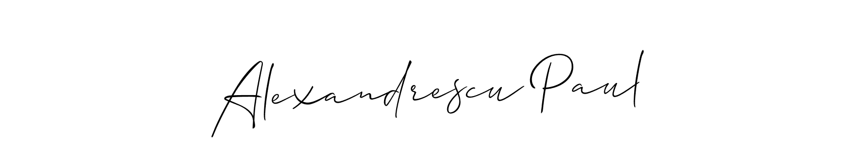 The best way (Allison_Script) to make a short signature is to pick only two or three words in your name. The name Alexandrescu Paul include a total of six letters. For converting this name. Alexandrescu Paul signature style 2 images and pictures png