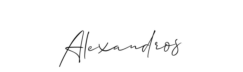 The best way (Allison_Script) to make a short signature is to pick only two or three words in your name. The name Alexandros include a total of six letters. For converting this name. Alexandros signature style 2 images and pictures png