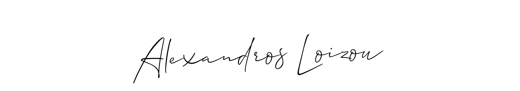 Create a beautiful signature design for name Alexandros Loizou. With this signature (Allison_Script) fonts, you can make a handwritten signature for free. Alexandros Loizou signature style 2 images and pictures png