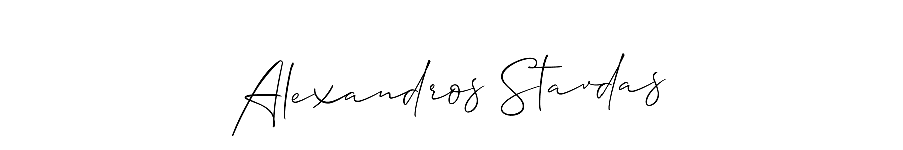 Allison_Script is a professional signature style that is perfect for those who want to add a touch of class to their signature. It is also a great choice for those who want to make their signature more unique. Get Alexandros Stavdas name to fancy signature for free. Alexandros Stavdas signature style 2 images and pictures png