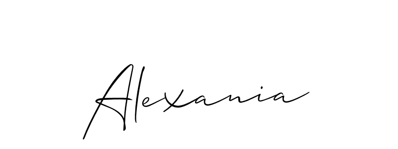 The best way (Allison_Script) to make a short signature is to pick only two or three words in your name. The name Alexania include a total of six letters. For converting this name. Alexania signature style 2 images and pictures png