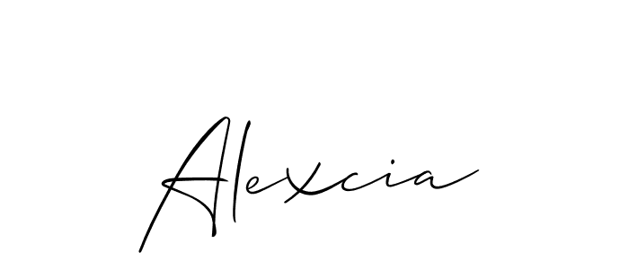 Make a beautiful signature design for name Alexcia. With this signature (Allison_Script) style, you can create a handwritten signature for free. Alexcia signature style 2 images and pictures png