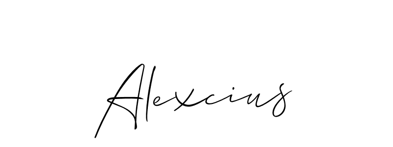 Design your own signature with our free online signature maker. With this signature software, you can create a handwritten (Allison_Script) signature for name Alexcius. Alexcius signature style 2 images and pictures png