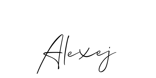 Use a signature maker to create a handwritten signature online. With this signature software, you can design (Allison_Script) your own signature for name Alexej. Alexej signature style 2 images and pictures png