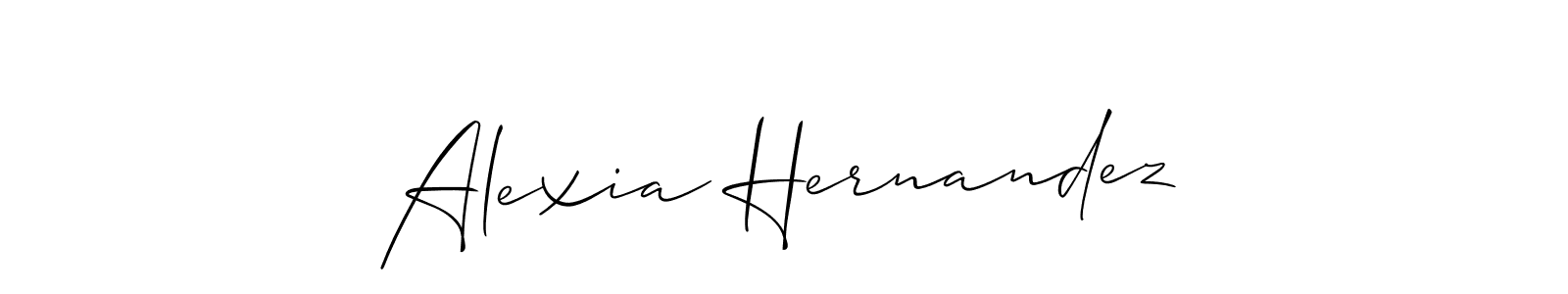 How to make Alexia Hernandez name signature. Use Allison_Script style for creating short signs online. This is the latest handwritten sign. Alexia Hernandez signature style 2 images and pictures png