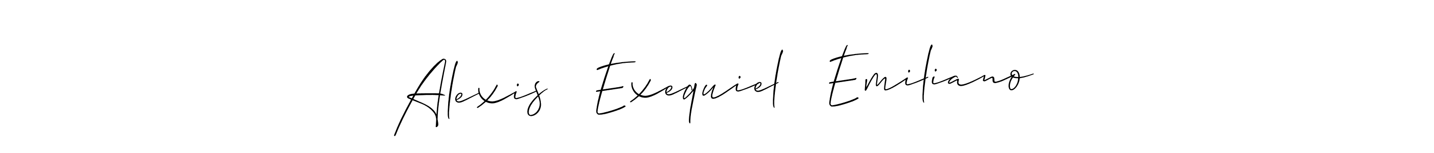 You can use this online signature creator to create a handwritten signature for the name Alexis   Exequiel   Emiliano. This is the best online autograph maker. Alexis   Exequiel   Emiliano signature style 2 images and pictures png