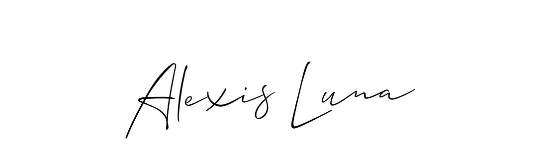 Use a signature maker to create a handwritten signature online. With this signature software, you can design (Allison_Script) your own signature for name Alexis Luna. Alexis Luna signature style 2 images and pictures png