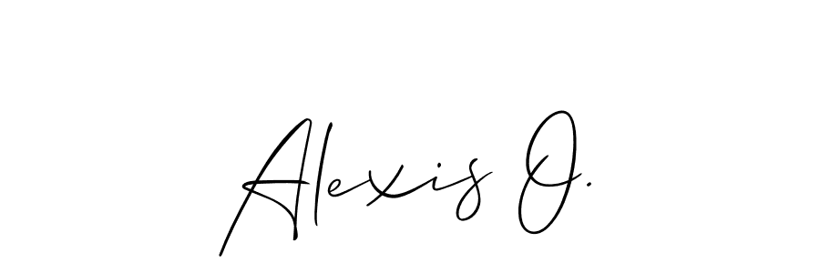 Use a signature maker to create a handwritten signature online. With this signature software, you can design (Allison_Script) your own signature for name Alexis O.. Alexis O. signature style 2 images and pictures png