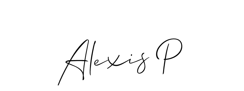 You should practise on your own different ways (Allison_Script) to write your name (Alexis P) in signature. don't let someone else do it for you. Alexis P signature style 2 images and pictures png
