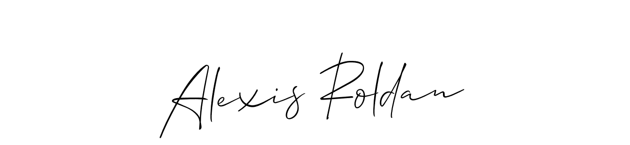 It looks lik you need a new signature style for name Alexis Roldan. Design unique handwritten (Allison_Script) signature with our free signature maker in just a few clicks. Alexis Roldan signature style 2 images and pictures png