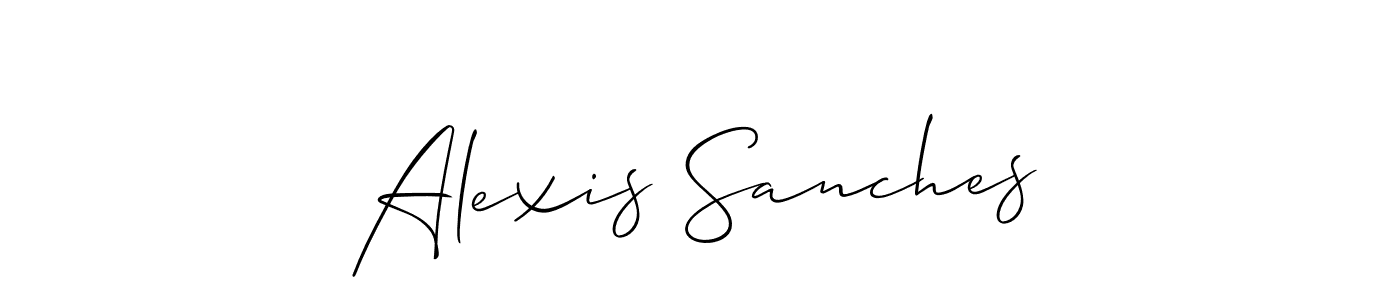 Use a signature maker to create a handwritten signature online. With this signature software, you can design (Allison_Script) your own signature for name Alexis Sanches. Alexis Sanches signature style 2 images and pictures png