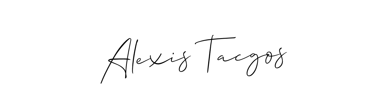 Alexis Tacgos stylish signature style. Best Handwritten Sign (Allison_Script) for my name. Handwritten Signature Collection Ideas for my name Alexis Tacgos. Alexis Tacgos signature style 2 images and pictures png