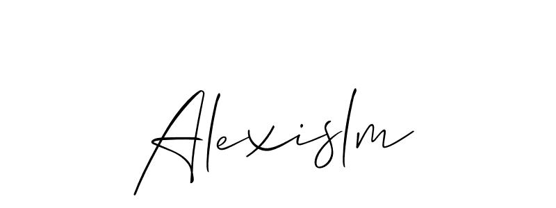 You should practise on your own different ways (Allison_Script) to write your name (Alexislm) in signature. don't let someone else do it for you. Alexislm signature style 2 images and pictures png