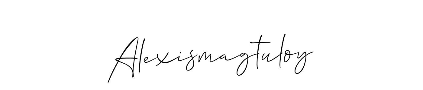 How to make Alexismagtuloy signature? Allison_Script is a professional autograph style. Create handwritten signature for Alexismagtuloy name. Alexismagtuloy signature style 2 images and pictures png
