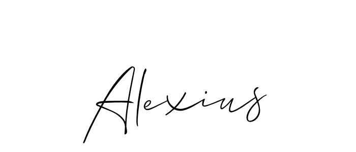 Also we have Alexius name is the best signature style. Create professional handwritten signature collection using Allison_Script autograph style. Alexius signature style 2 images and pictures png