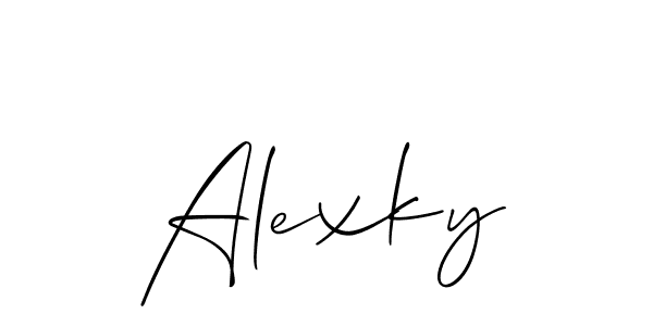 Make a beautiful signature design for name Alexky. With this signature (Allison_Script) style, you can create a handwritten signature for free. Alexky signature style 2 images and pictures png