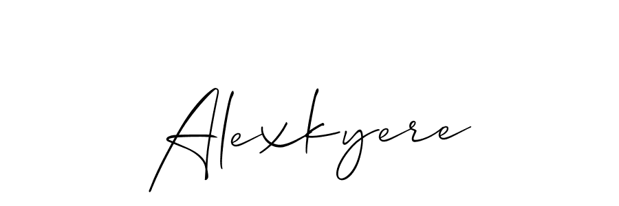 How to make Alexkyere signature? Allison_Script is a professional autograph style. Create handwritten signature for Alexkyere name. Alexkyere signature style 2 images and pictures png