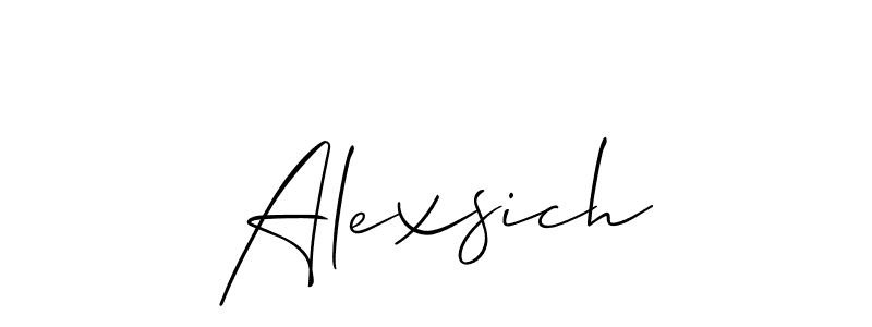 Make a beautiful signature design for name Alexsich. With this signature (Allison_Script) style, you can create a handwritten signature for free. Alexsich signature style 2 images and pictures png