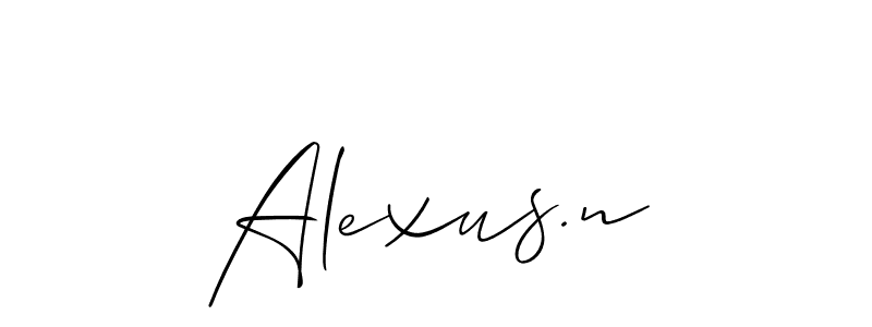Also we have Alexus.n name is the best signature style. Create professional handwritten signature collection using Allison_Script autograph style. Alexus.n signature style 2 images and pictures png
