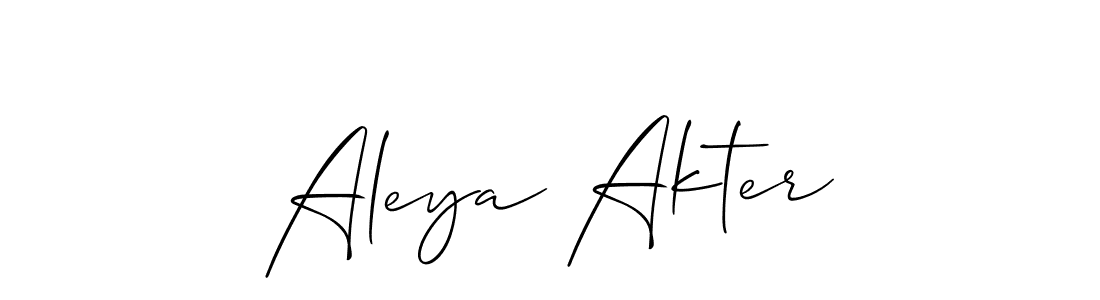 Also You can easily find your signature by using the search form. We will create Aleya Akter name handwritten signature images for you free of cost using Allison_Script sign style. Aleya Akter signature style 2 images and pictures png