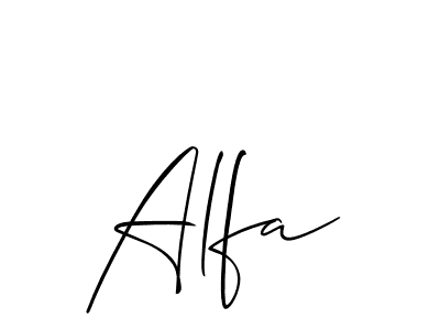 Design your own signature with our free online signature maker. With this signature software, you can create a handwritten (Allison_Script) signature for name Alfa. Alfa signature style 2 images and pictures png