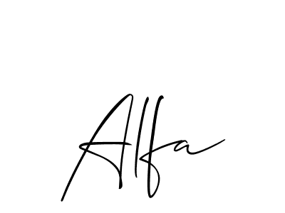 Design your own signature with our free online signature maker. With this signature software, you can create a handwritten (Allison_Script) signature for name Alfa. Alfa signature style 2 images and pictures png