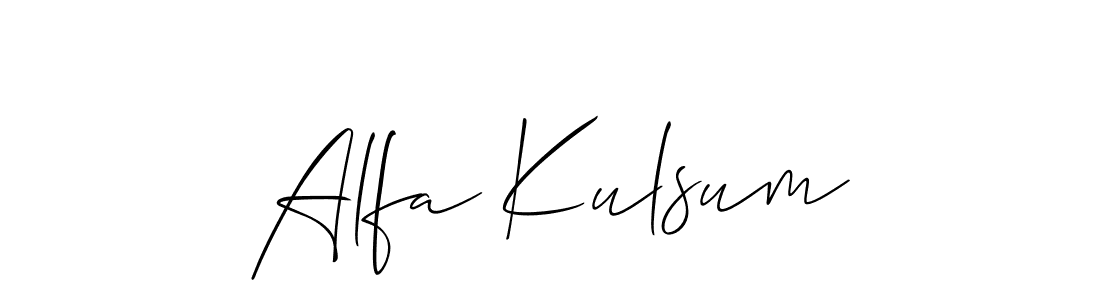 Best and Professional Signature Style for Alfa Kulsum. Allison_Script Best Signature Style Collection. Alfa Kulsum signature style 2 images and pictures png