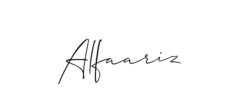Make a beautiful signature design for name Alfaariz. With this signature (Allison_Script) style, you can create a handwritten signature for free. Alfaariz signature style 2 images and pictures png