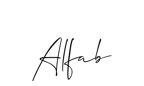Create a beautiful signature design for name Alfab. With this signature (Allison_Script) fonts, you can make a handwritten signature for free. Alfab signature style 2 images and pictures png
