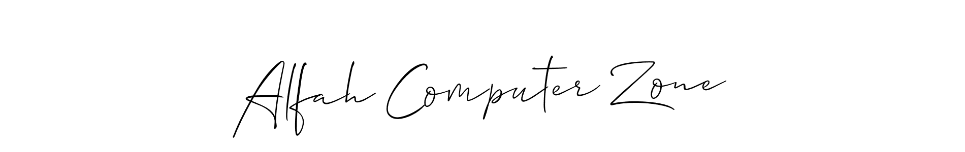 Alfah Computer Zone stylish signature style. Best Handwritten Sign (Allison_Script) for my name. Handwritten Signature Collection Ideas for my name Alfah Computer Zone. Alfah Computer Zone signature style 2 images and pictures png