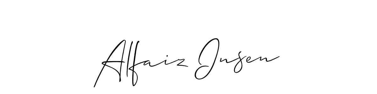 How to make Alfaiz Insen signature? Allison_Script is a professional autograph style. Create handwritten signature for Alfaiz Insen name. Alfaiz Insen signature style 2 images and pictures png