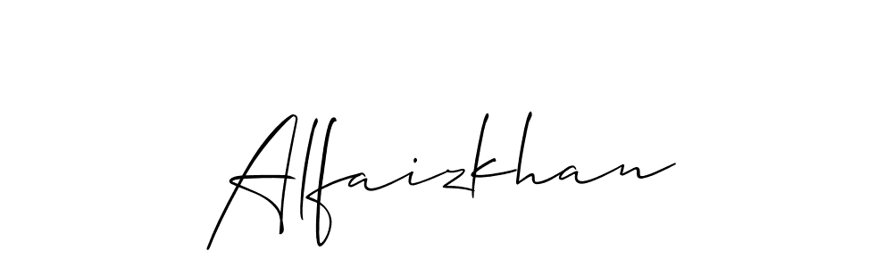 Use a signature maker to create a handwritten signature online. With this signature software, you can design (Allison_Script) your own signature for name Alfaizkhan. Alfaizkhan signature style 2 images and pictures png