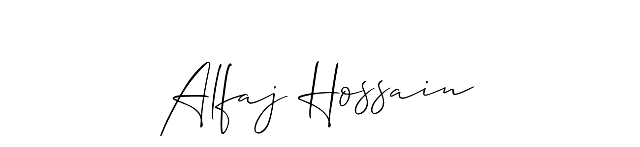 This is the best signature style for the Alfaj Hossain name. Also you like these signature font (Allison_Script). Mix name signature. Alfaj Hossain signature style 2 images and pictures png