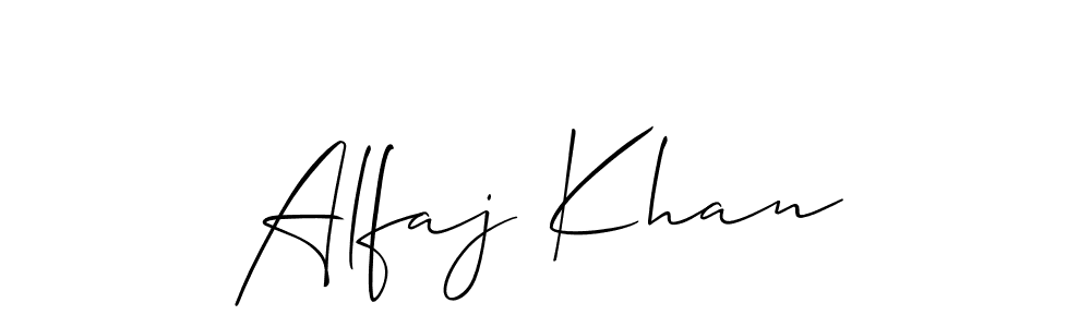 How to make Alfaj Khan name signature. Use Allison_Script style for creating short signs online. This is the latest handwritten sign. Alfaj Khan signature style 2 images and pictures png