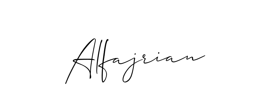 Allison_Script is a professional signature style that is perfect for those who want to add a touch of class to their signature. It is also a great choice for those who want to make their signature more unique. Get Alfajrian name to fancy signature for free. Alfajrian signature style 2 images and pictures png