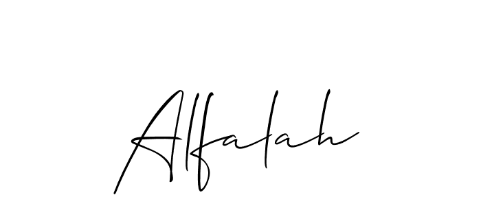 Create a beautiful signature design for name Alfalah. With this signature (Allison_Script) fonts, you can make a handwritten signature for free. Alfalah signature style 2 images and pictures png