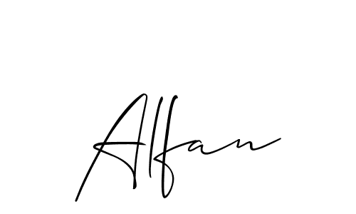 How to make Alfan name signature. Use Allison_Script style for creating short signs online. This is the latest handwritten sign. Alfan signature style 2 images and pictures png