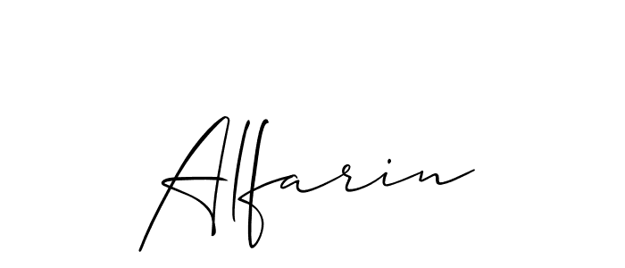 Create a beautiful signature design for name Alfarin. With this signature (Allison_Script) fonts, you can make a handwritten signature for free. Alfarin signature style 2 images and pictures png