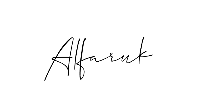 Create a beautiful signature design for name Alfaruk. With this signature (Allison_Script) fonts, you can make a handwritten signature for free. Alfaruk signature style 2 images and pictures png