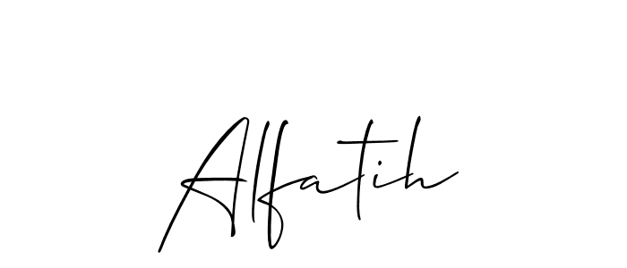 How to Draw Alfatih signature style? Allison_Script is a latest design signature styles for name Alfatih. Alfatih signature style 2 images and pictures png