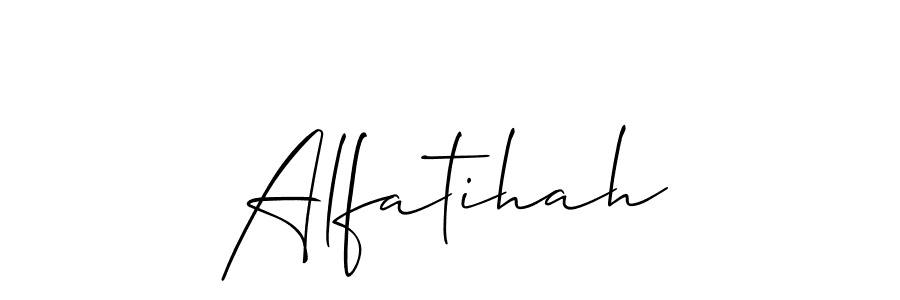 Create a beautiful signature design for name Alfatihah. With this signature (Allison_Script) fonts, you can make a handwritten signature for free. Alfatihah signature style 2 images and pictures png