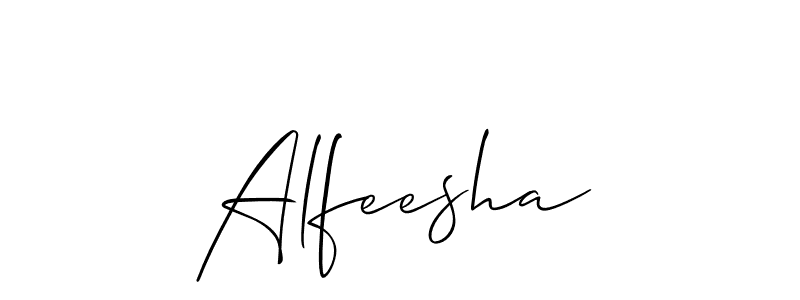 How to make Alfeesha signature? Allison_Script is a professional autograph style. Create handwritten signature for Alfeesha name. Alfeesha signature style 2 images and pictures png