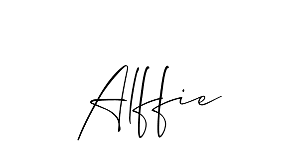 How to make Alffie name signature. Use Allison_Script style for creating short signs online. This is the latest handwritten sign. Alffie signature style 2 images and pictures png