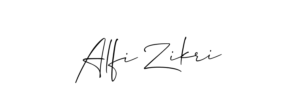 Use a signature maker to create a handwritten signature online. With this signature software, you can design (Allison_Script) your own signature for name Alfi Zikri. Alfi Zikri signature style 2 images and pictures png