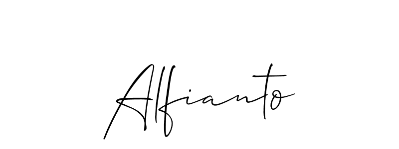 Create a beautiful signature design for name Alfianto. With this signature (Allison_Script) fonts, you can make a handwritten signature for free. Alfianto signature style 2 images and pictures png