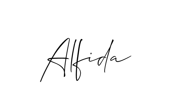 Alfida stylish signature style. Best Handwritten Sign (Allison_Script) for my name. Handwritten Signature Collection Ideas for my name Alfida. Alfida signature style 2 images and pictures png