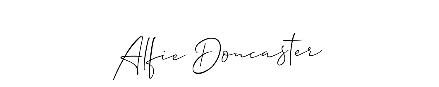 Alfie Doncaster stylish signature style. Best Handwritten Sign (Allison_Script) for my name. Handwritten Signature Collection Ideas for my name Alfie Doncaster. Alfie Doncaster signature style 2 images and pictures png